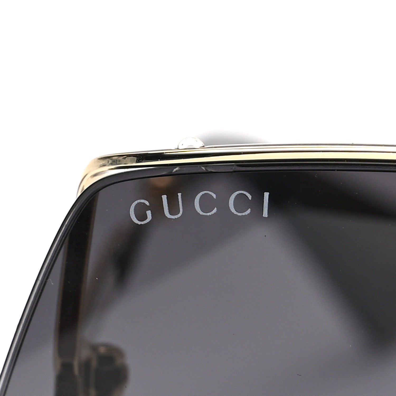 Gucci Metal Square Frame Sunglasses GG0817S Gold Grey 5 of 7