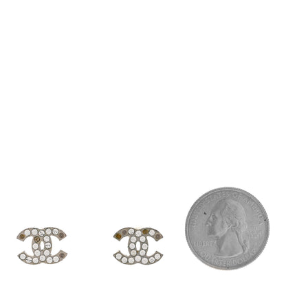 Chanel Crystal CC Earrings Silver 2 of 5