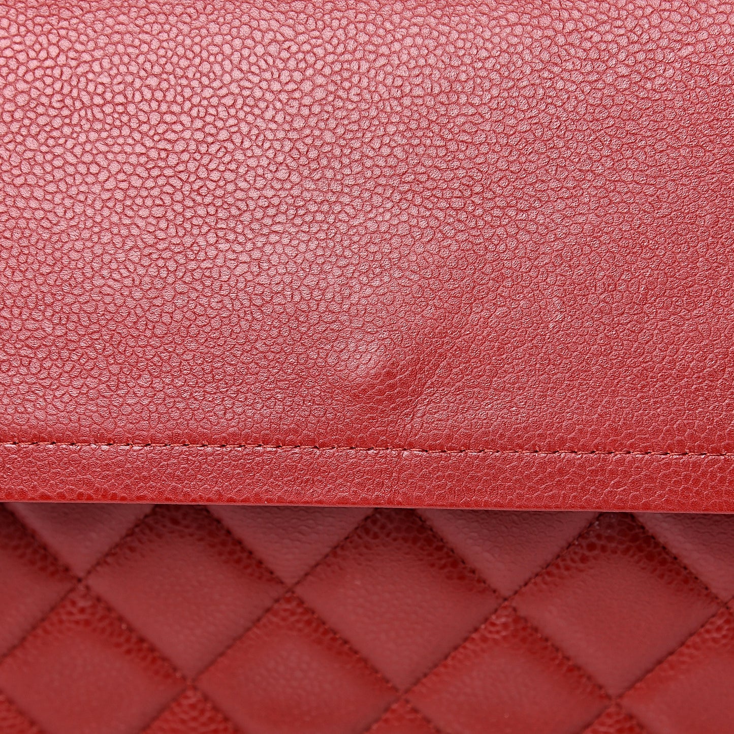 Caviar Quilted Maxi Double Flap Red