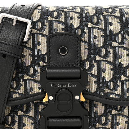 Christian Dior Oblique Grained Calfskin Mini Gallop Bag With Strap Black Beige 8 of 11