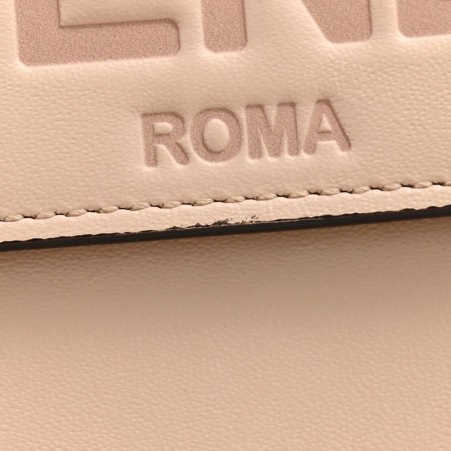Fendi Vitello King Tamponato Embossed Fendi Roma Micro Tri-Fold Wallet Poudre 8 of 8