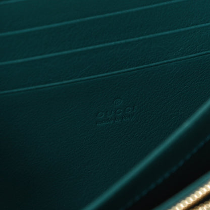 Gucci Azalea Calfskin Enamel Matelasse Diagonal Torchon GG Marmont Chain Wallet Imperial Blue Pavone 5 of 9