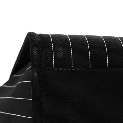 Chanel Canvas Calfskin Striped Medium Deauville Tote Black White 12 of 12