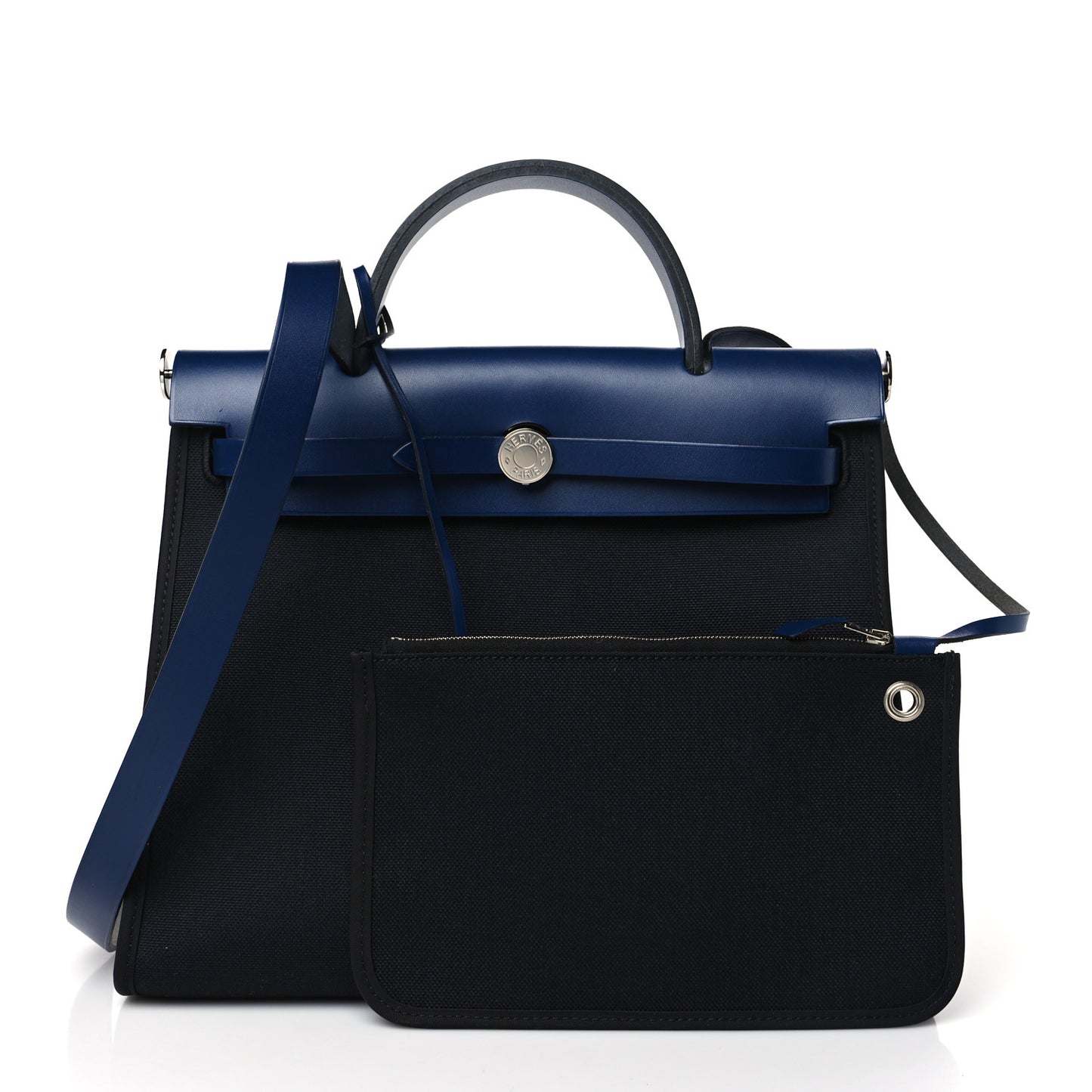 Military Toile Vache Hunter Herbag Zip 31 PM Black Bleu Saphir