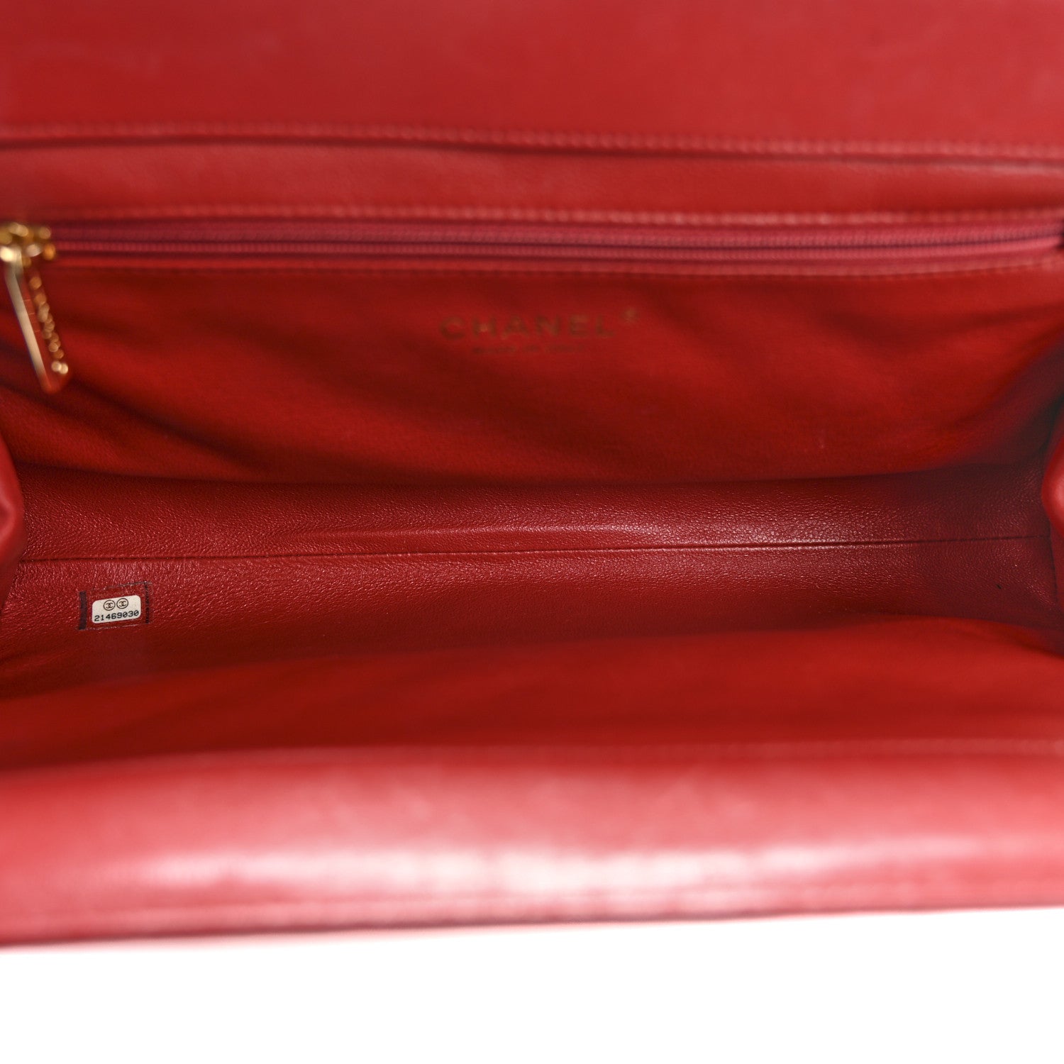Chanel Lambskin Quilted Clutch Red 5 of 9