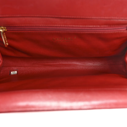 Chanel Lambskin Quilted Clutch Red 5 of 9