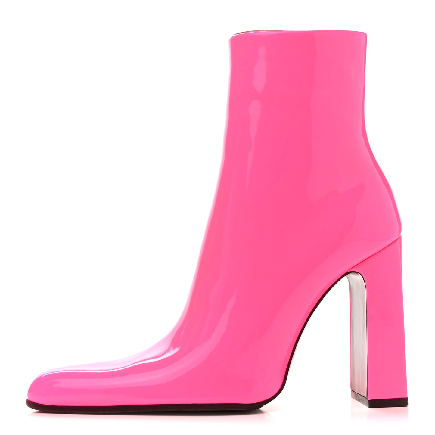 Glossy Patent Ankle Boots 38 Pink Fluo
