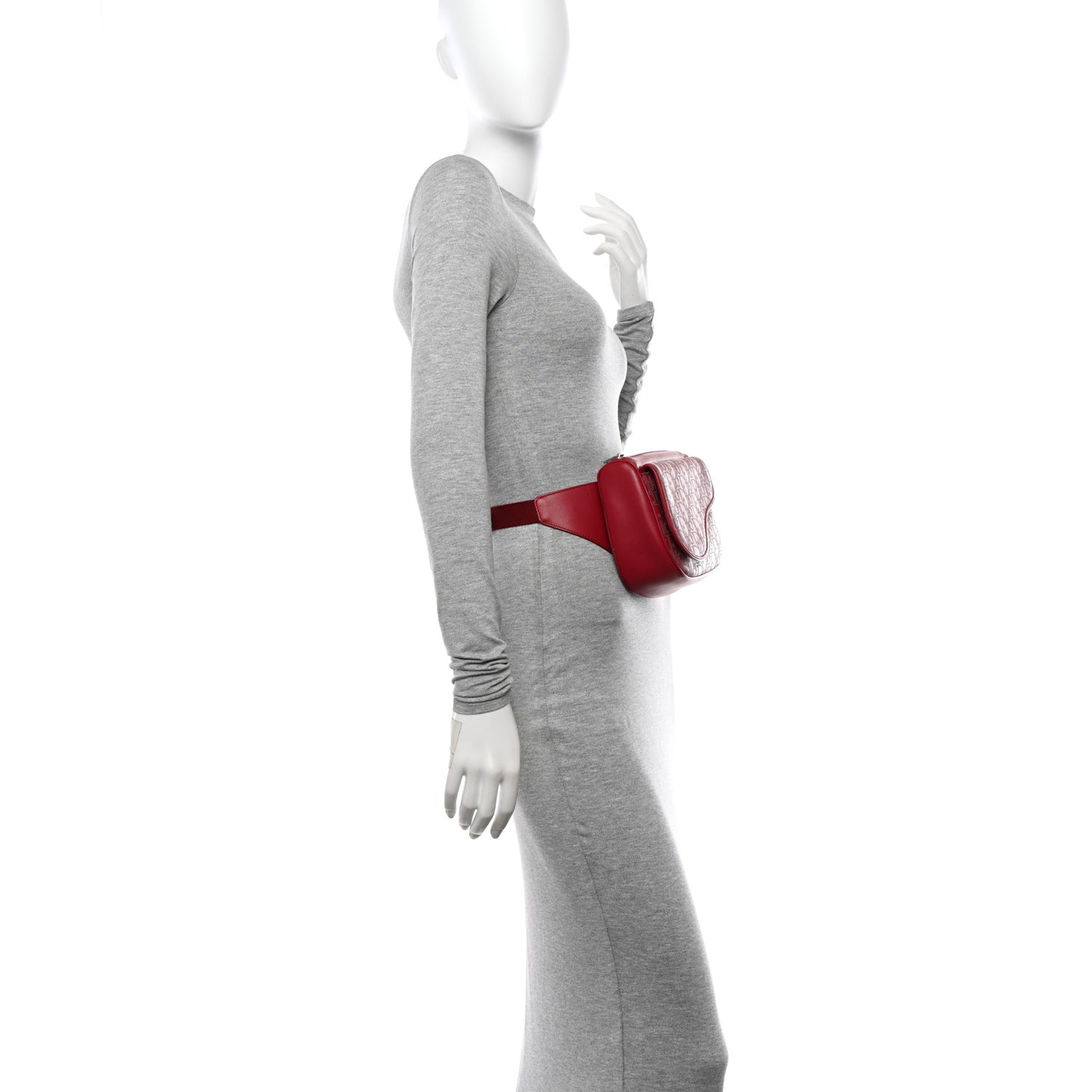 Galaxy Calfskin Oblique World Tour Saddle Belt Bag Red