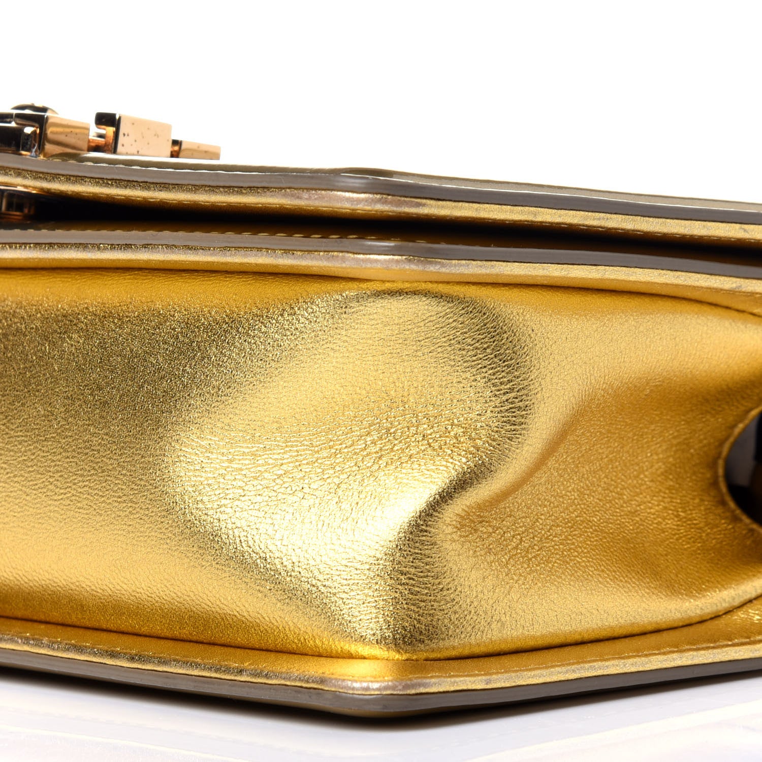 Chanel Metallic Patent Calfskin Quilted Small Boy Flap Gold 9 of 12