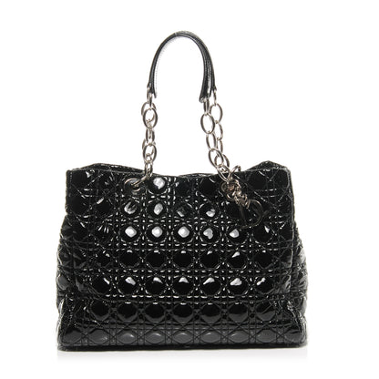 Christian Dior Patent Cannage Dior Soft Shopping Tote Black 1 of 7