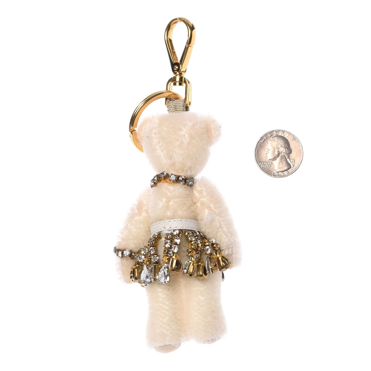 Crystal Trick Teddy Bear Keychain Charm