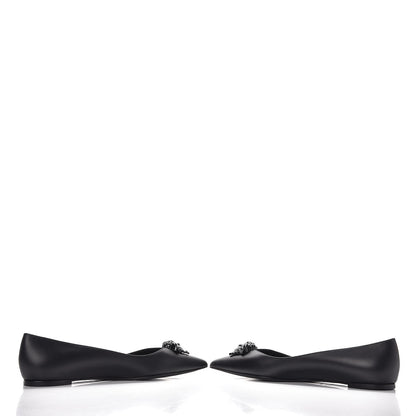 Versace Calfskin Palazzo Ballerina Flats 39.5 Black 6 of 11