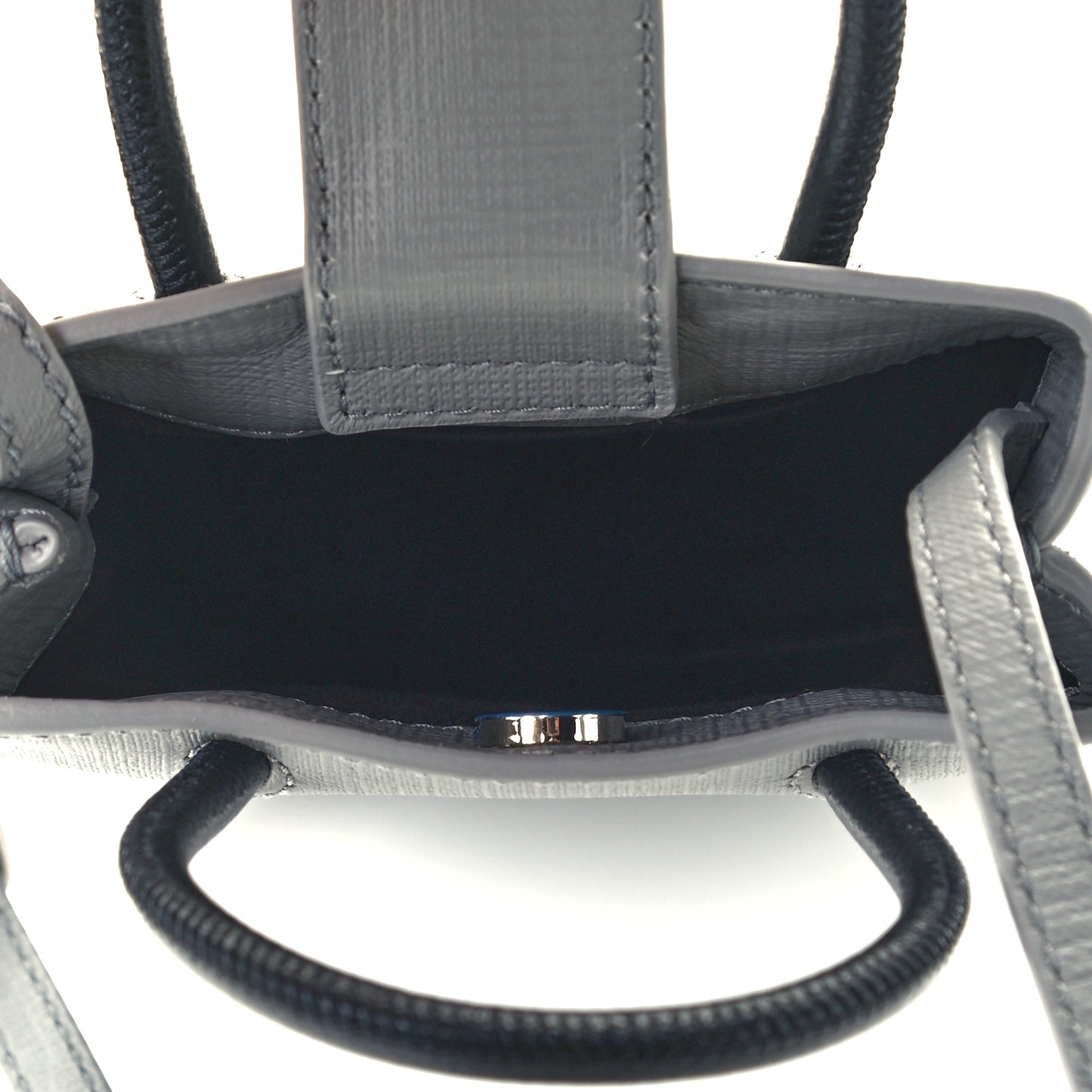 Squared Calfskin Logo Shopping Phone Holder Bag Balenciaga Grey