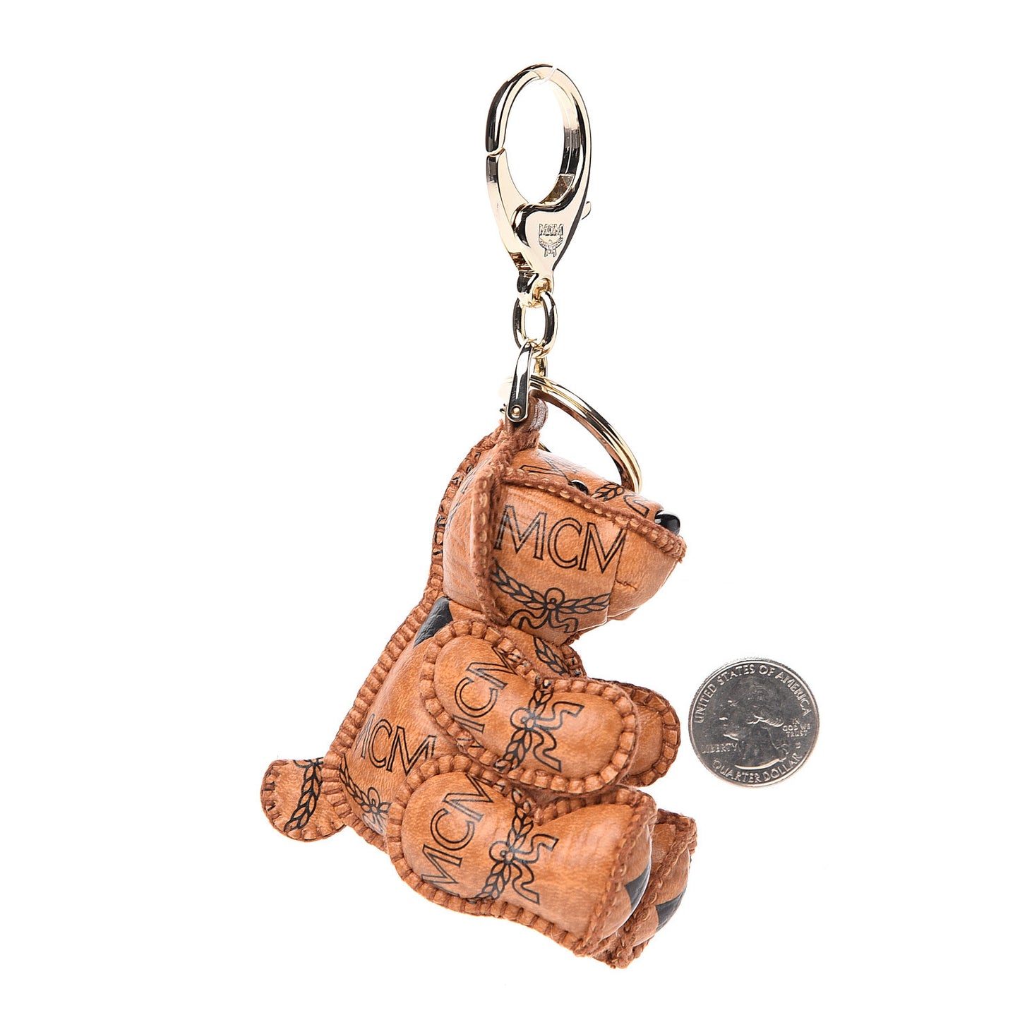 Visetos Bear Key Ring Bag Charm Cognac