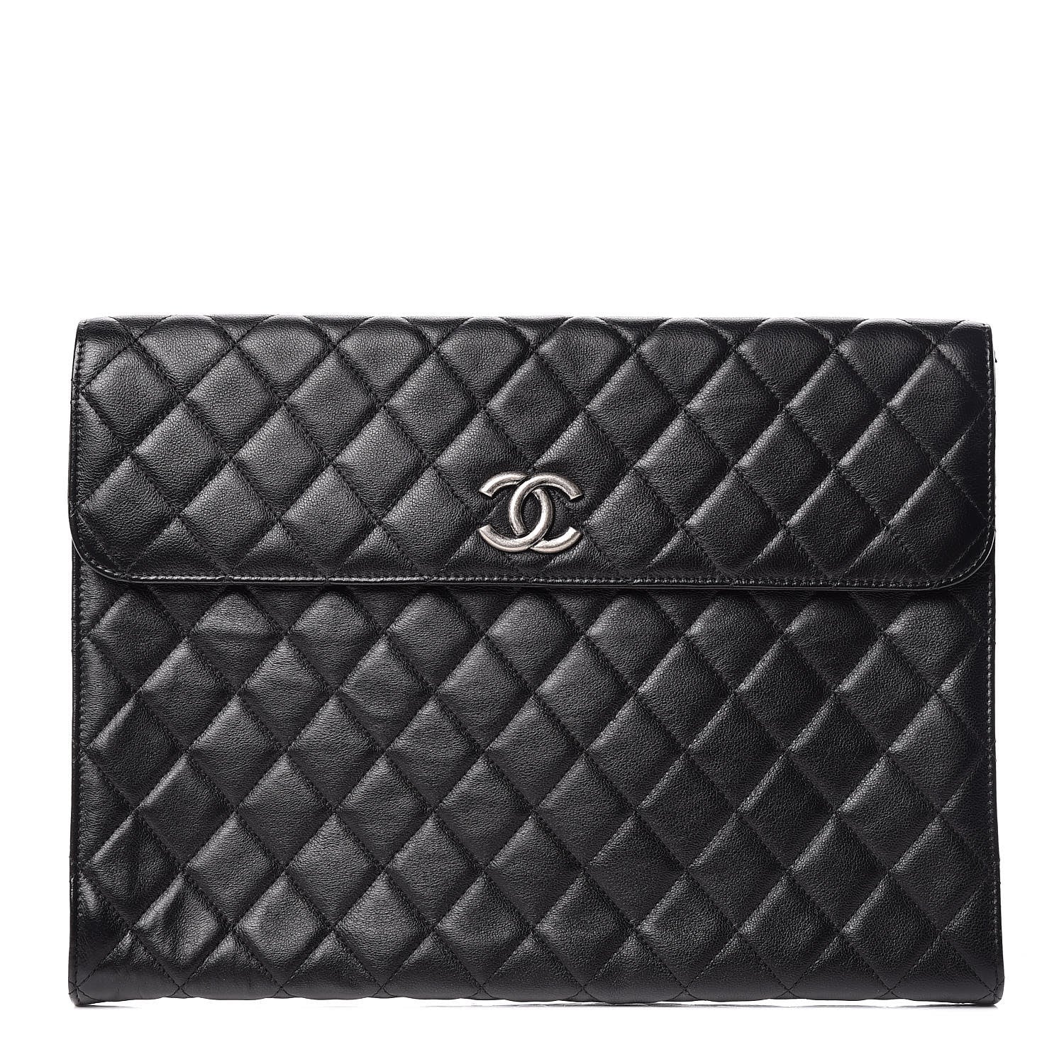 Chanel Calfskin Quilted Document Portfolio Holder Black 1 of 10