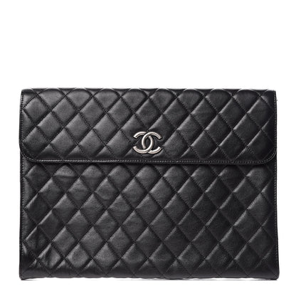 Chanel Calfskin Quilted Document Portfolio Holder Black 1 of 10