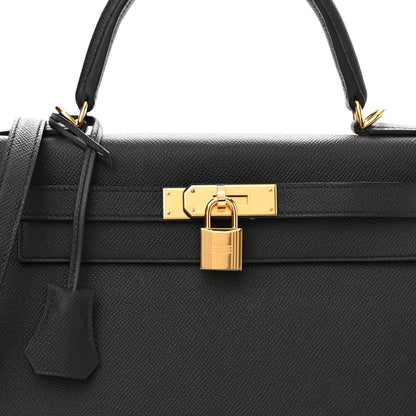 Hermes Epsom Kelly Sellier 28 Black 8 of 10