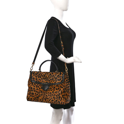 Prada Cavallino Leopard Print Tote Sabbia Moro 2 of 9