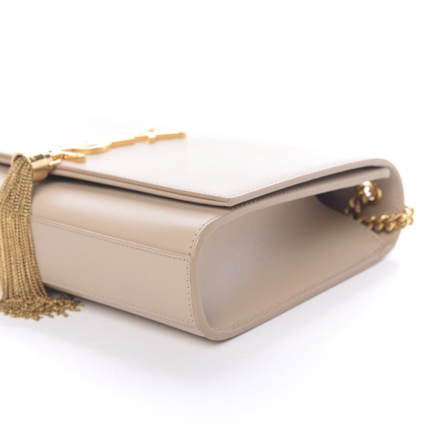 Smooth Calfskin Medium Classic Monogram Kate Tassel Satchel Nude Powder