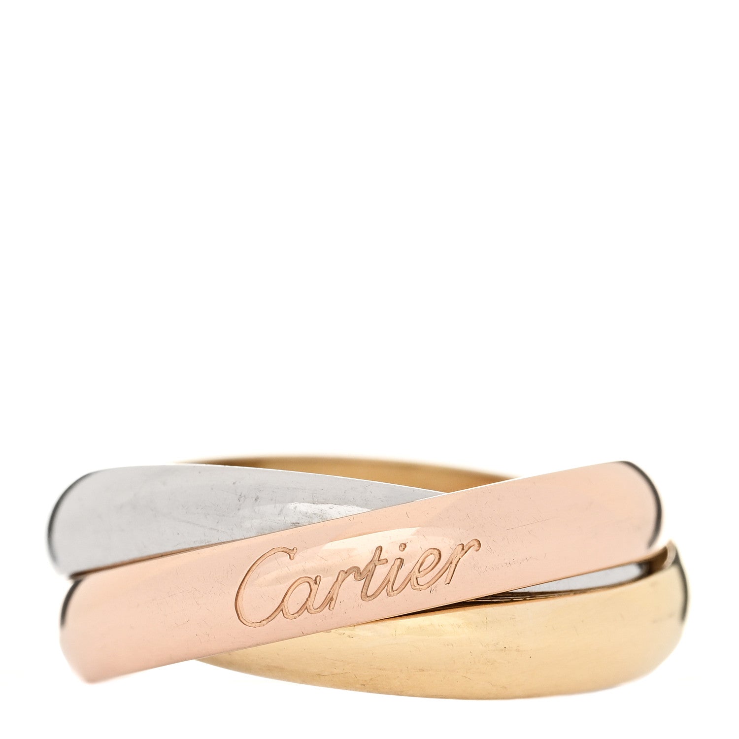 Cartier 18K Pink Yellow White Gold Classic Trinity Ring 53 6.25 1 of 3