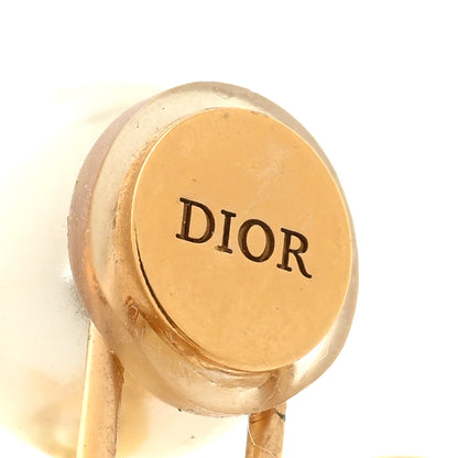 Christian Dior Pearl Tribal CD Clip On Drop Earrings Gold 4 of 5