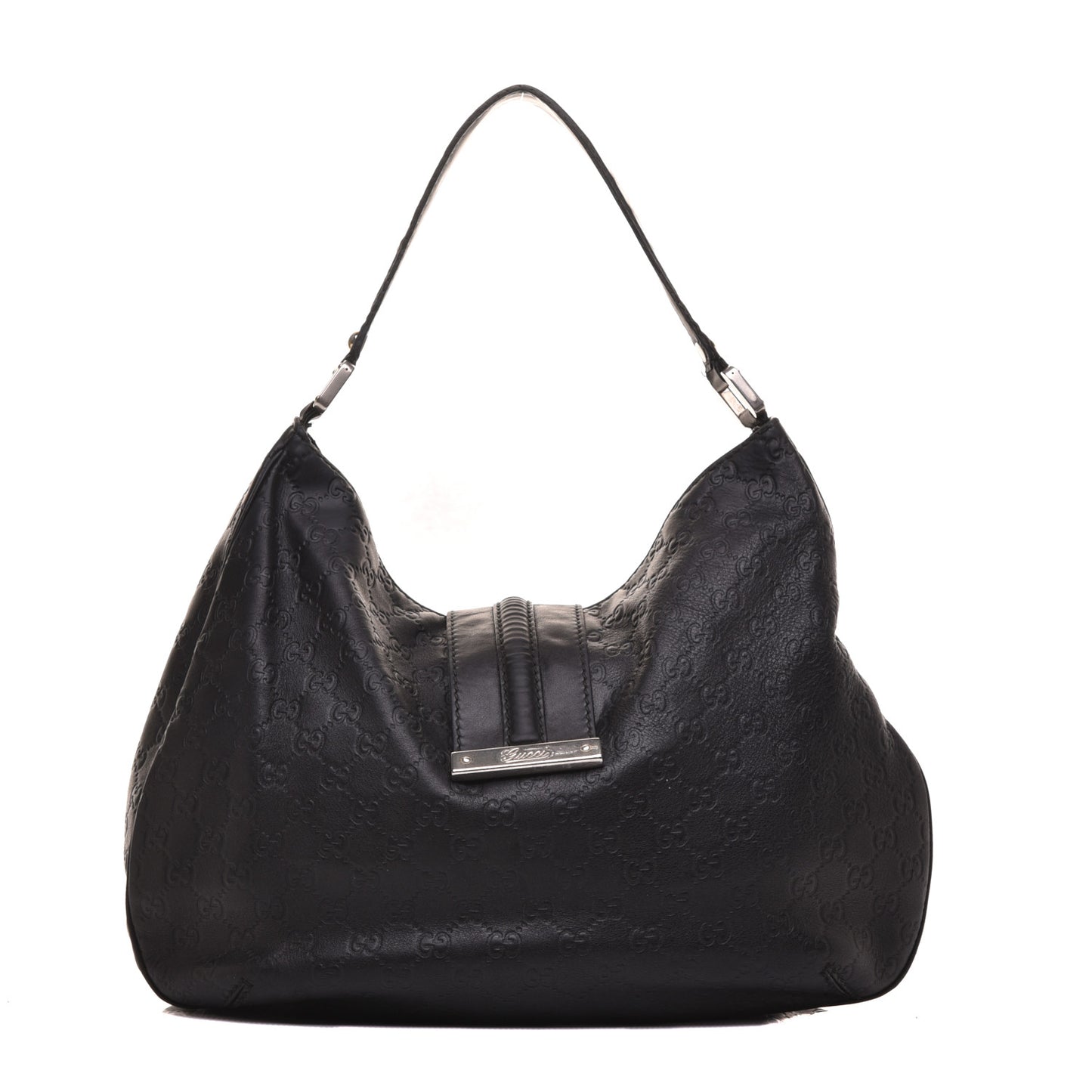 Guccissima Large New Ladies Web Hobo Black