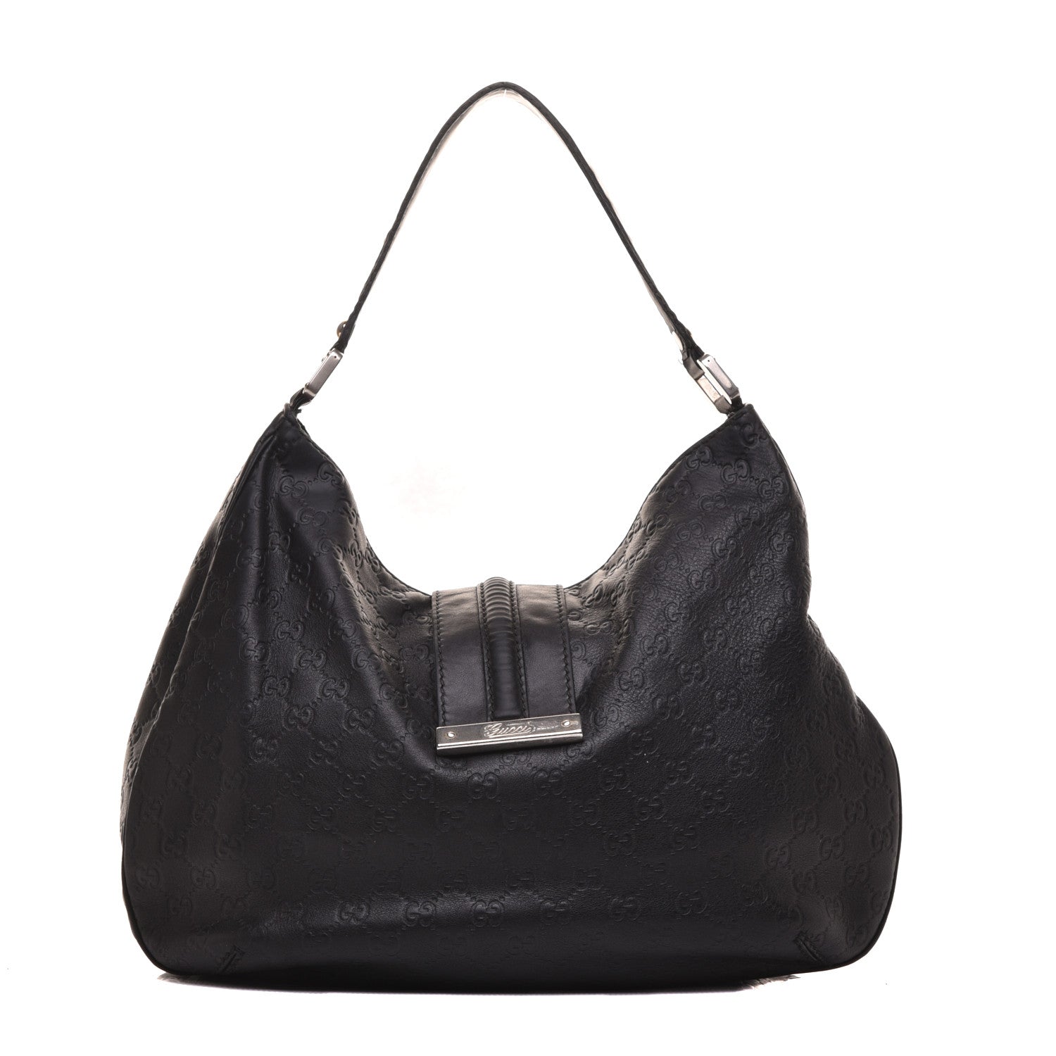 Gucci Guccissima Large New Ladies Web Hobo Black 1 of 9