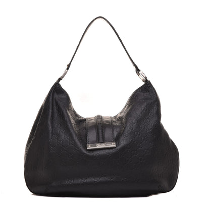 Gucci Guccissima Large New Ladies Web Hobo Black 1 of 9