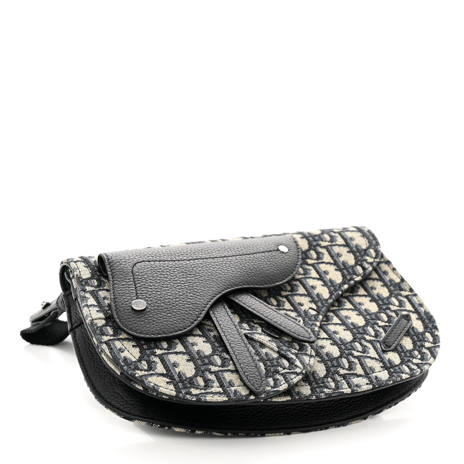 Christian Dior Oblique Saddle Messenger Pouch Beige Black 4 of 10