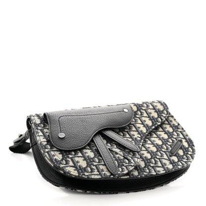 Christian Dior Oblique Saddle Messenger Pouch Beige Black 4 of 10