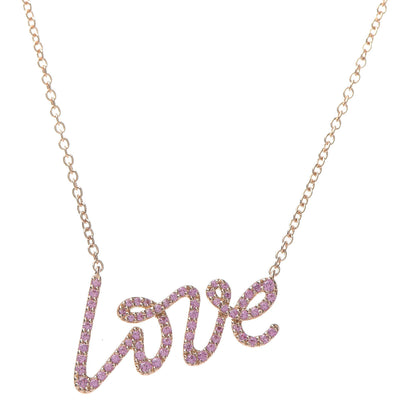 Tiffany 18K Rose Gold Pink Sapphire Palomas Graffiti Love Pendant Necklace 4 of 7