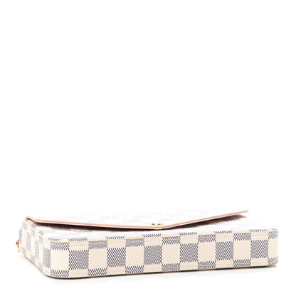 Louis Vuitton Damier Azur Pochette Felicie Chain Wallet Rose Ballerine 5 of 9