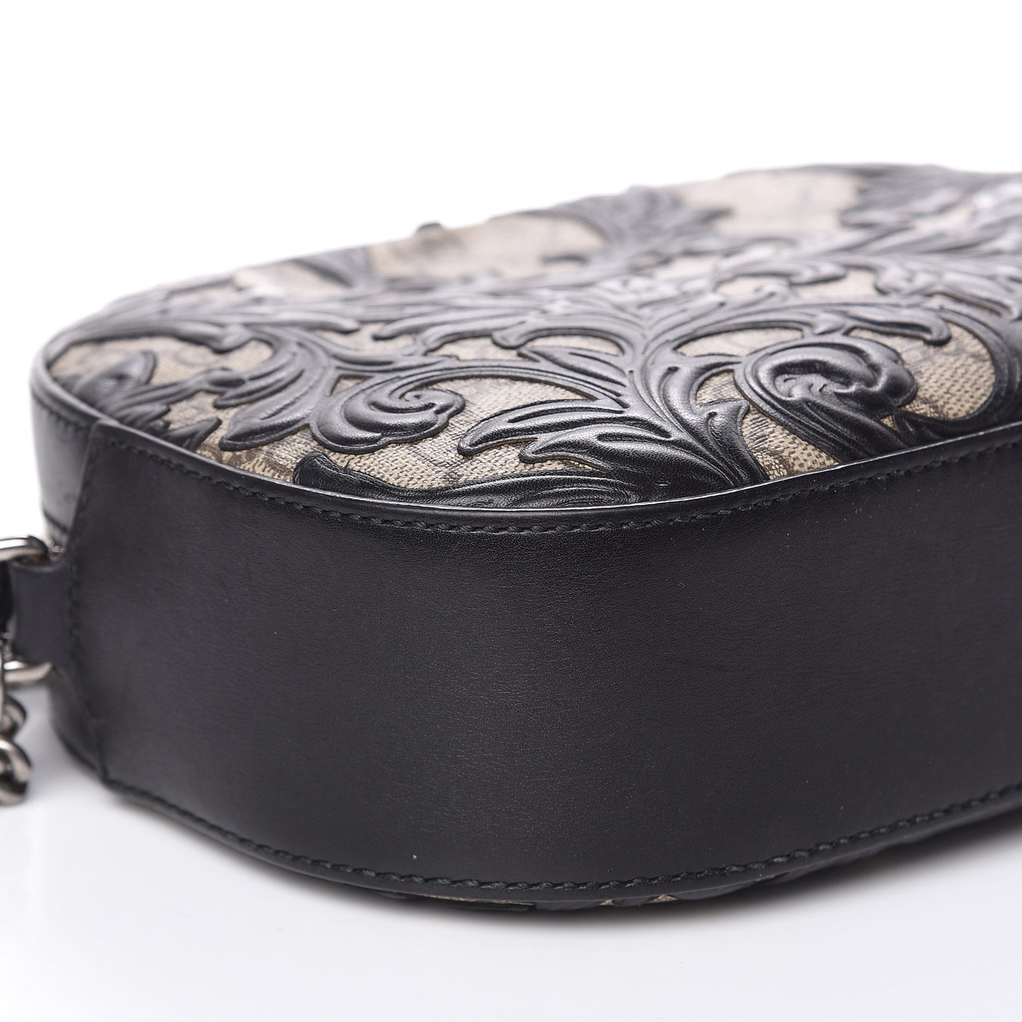 GG Supreme Monogram Arabesque Mini Chain Shoulder Bag Beige Black