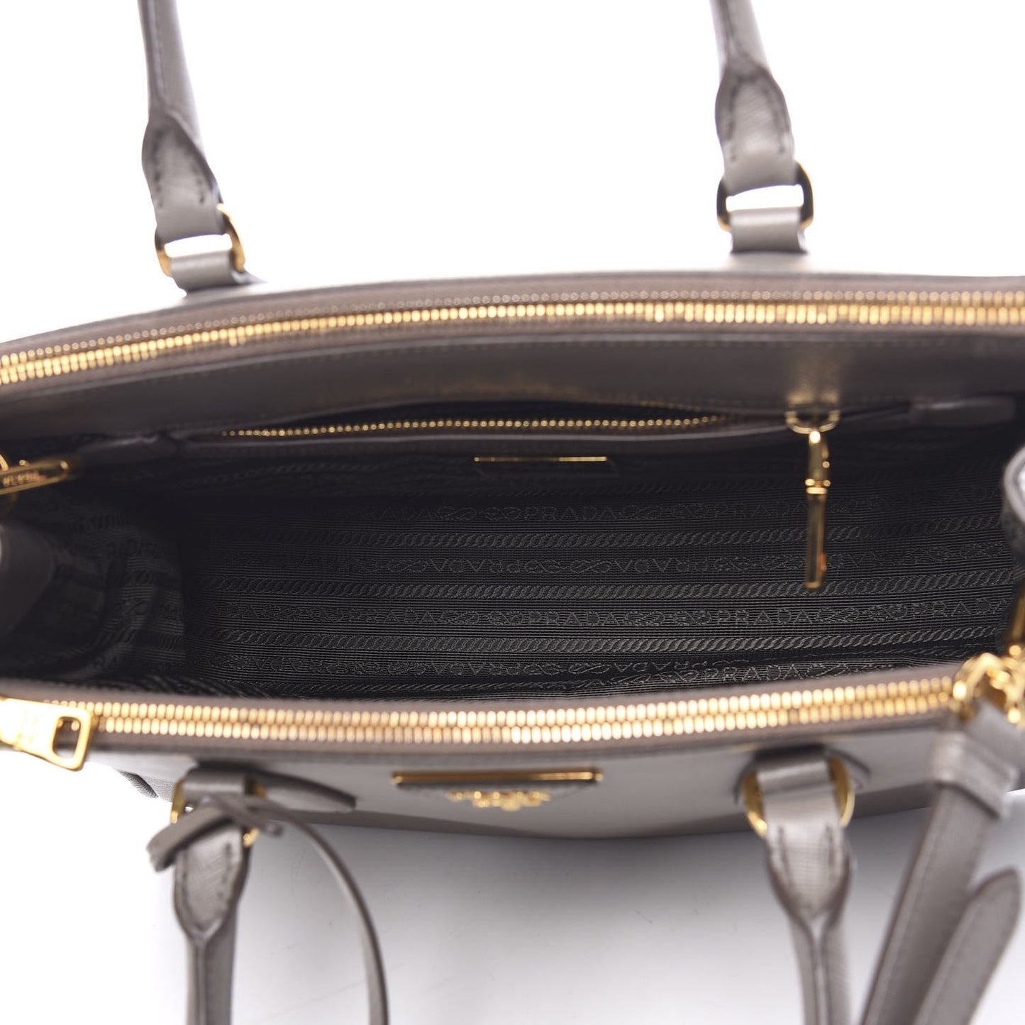 Saffiano Small Galleria Double Zip Tote Argilla