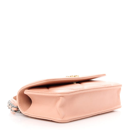 Chanel Lambskin Quilted Chanel 19 Flap Phone Holder With Chain Pink 4 of 11