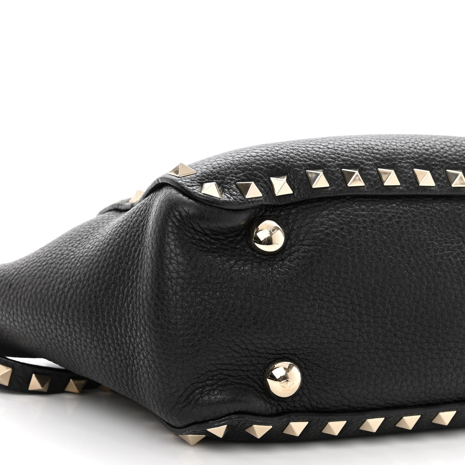 Valentino Garavani Pebbled Calfskin Mini Rockstud Tote Black 8 of 9