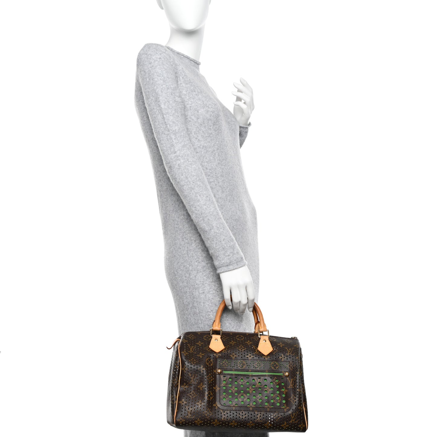 Monogram Perforated Speedy 30 Green