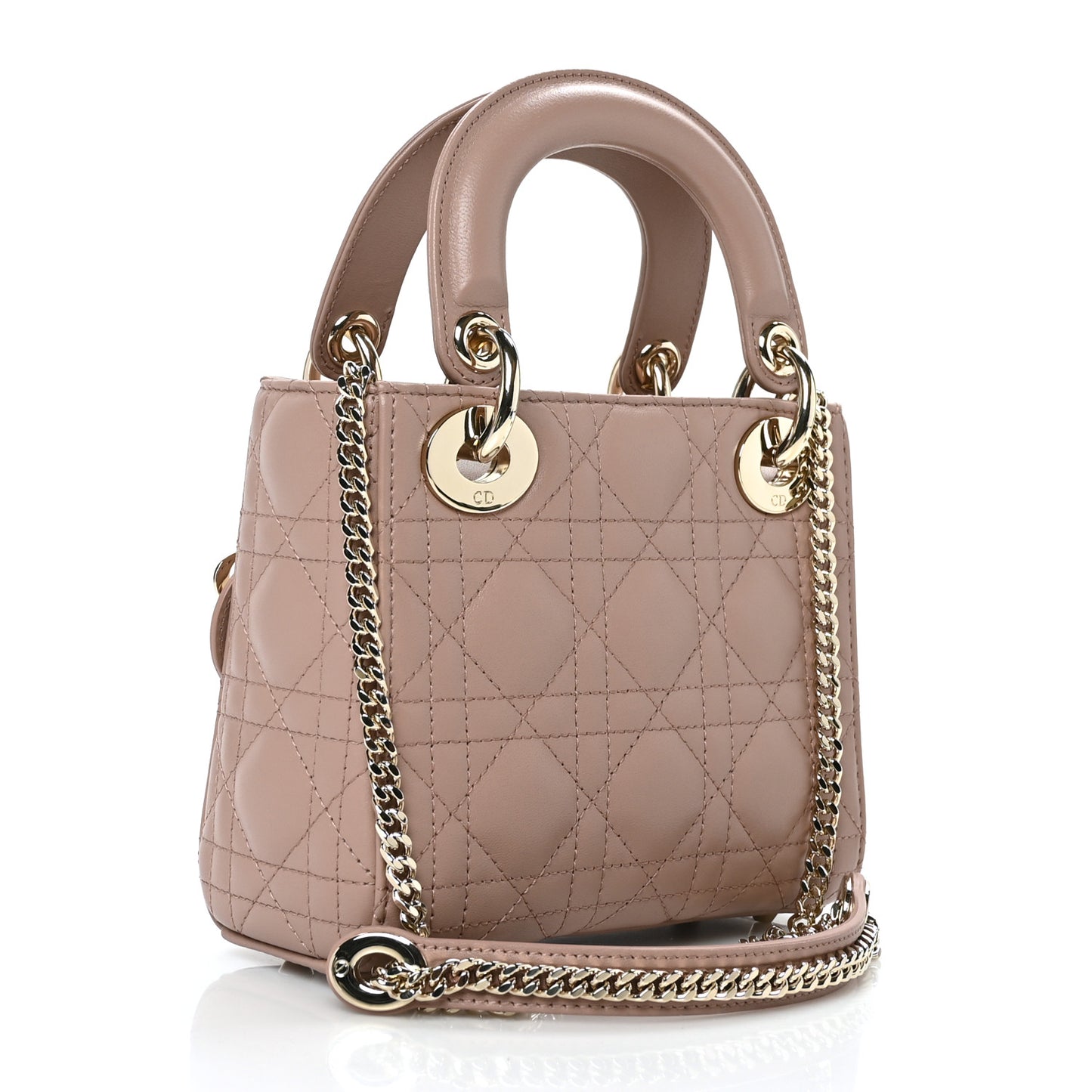 Lambskin Cannage Mini Lady Dior Blush