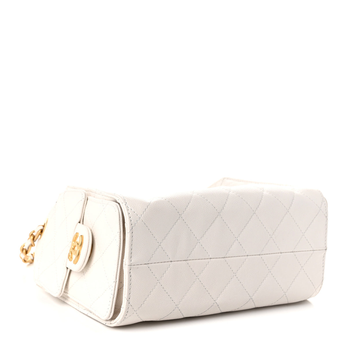 Caviar Quilted Mini Chanel 25 Handbag White