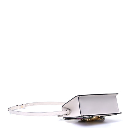 Gucci Calfskin Embroidered Mini Sylvie Top Handle Bag White 3 of 5
