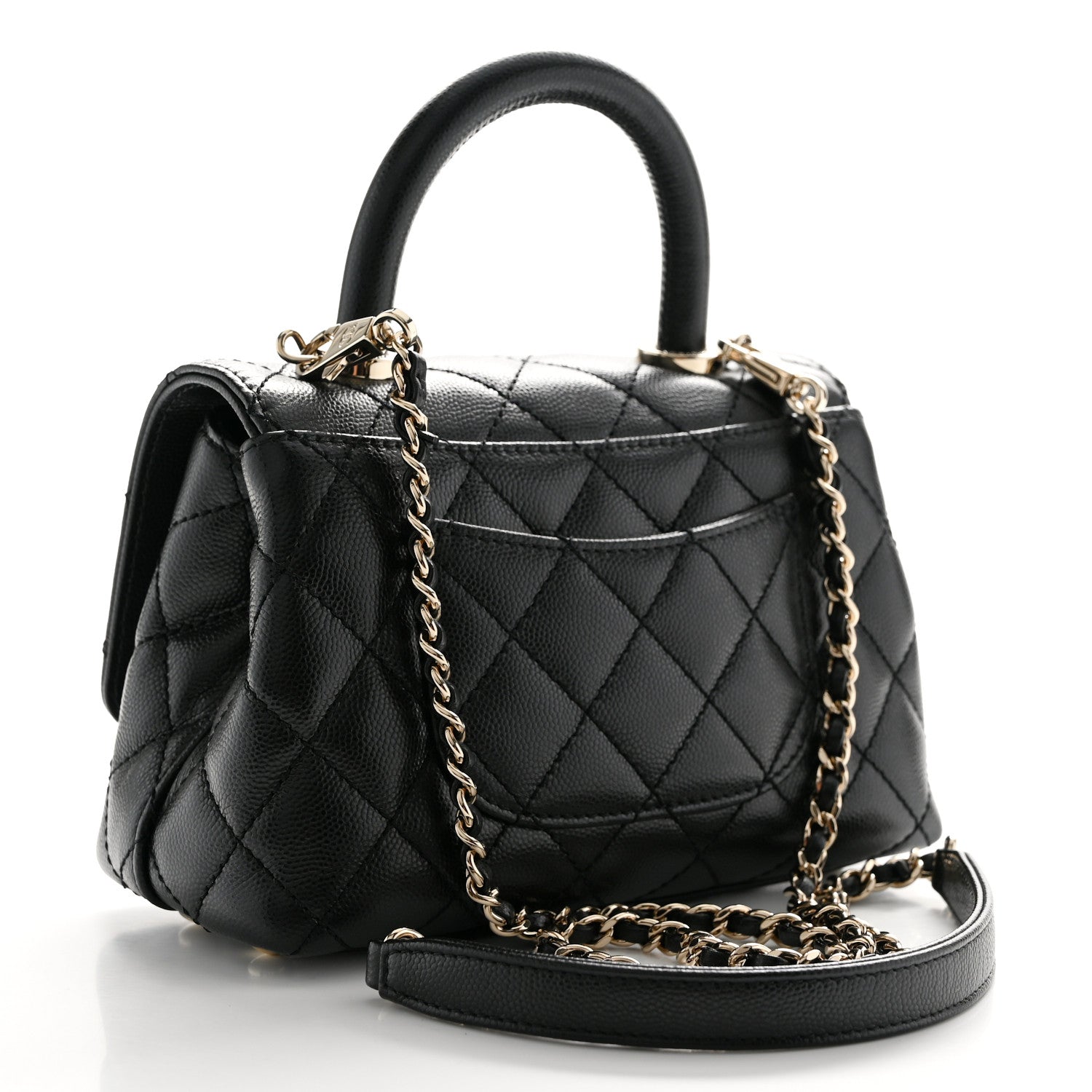 Chanel Caviar Quilted Extra Mini Coco Handle Flap Black 3 of 10