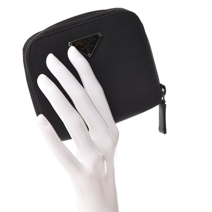 Prada Tessuto Nylon Compact Zip Around Wallet Black 2 of 9
