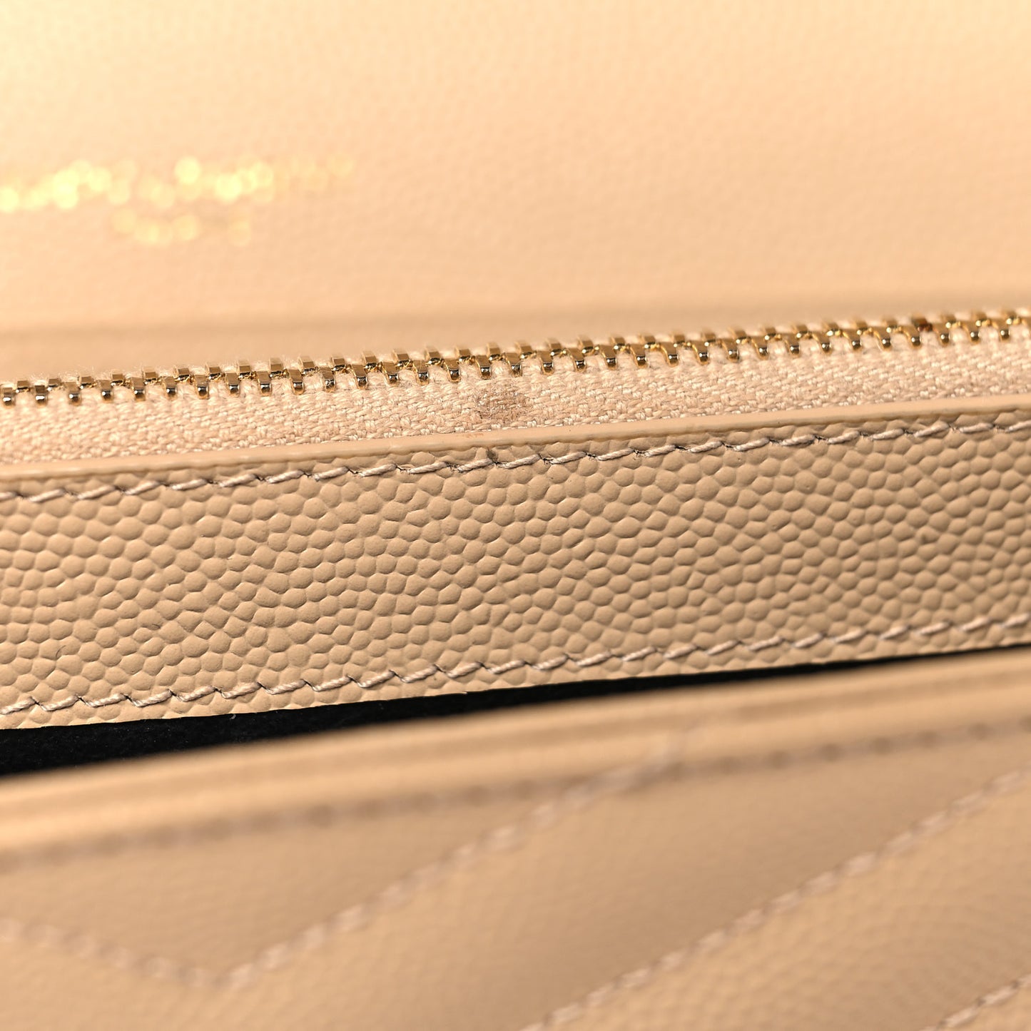 Grain De Poudre Matelasse Chevron Monogram Chain Wallet Nude Powder