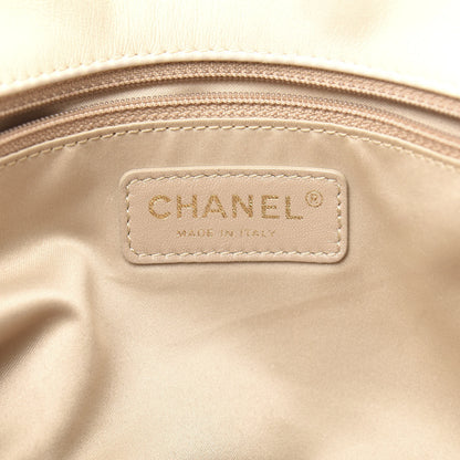 Chanel Calfskin Surpique Chevron Large Flap Beige 7 of 19