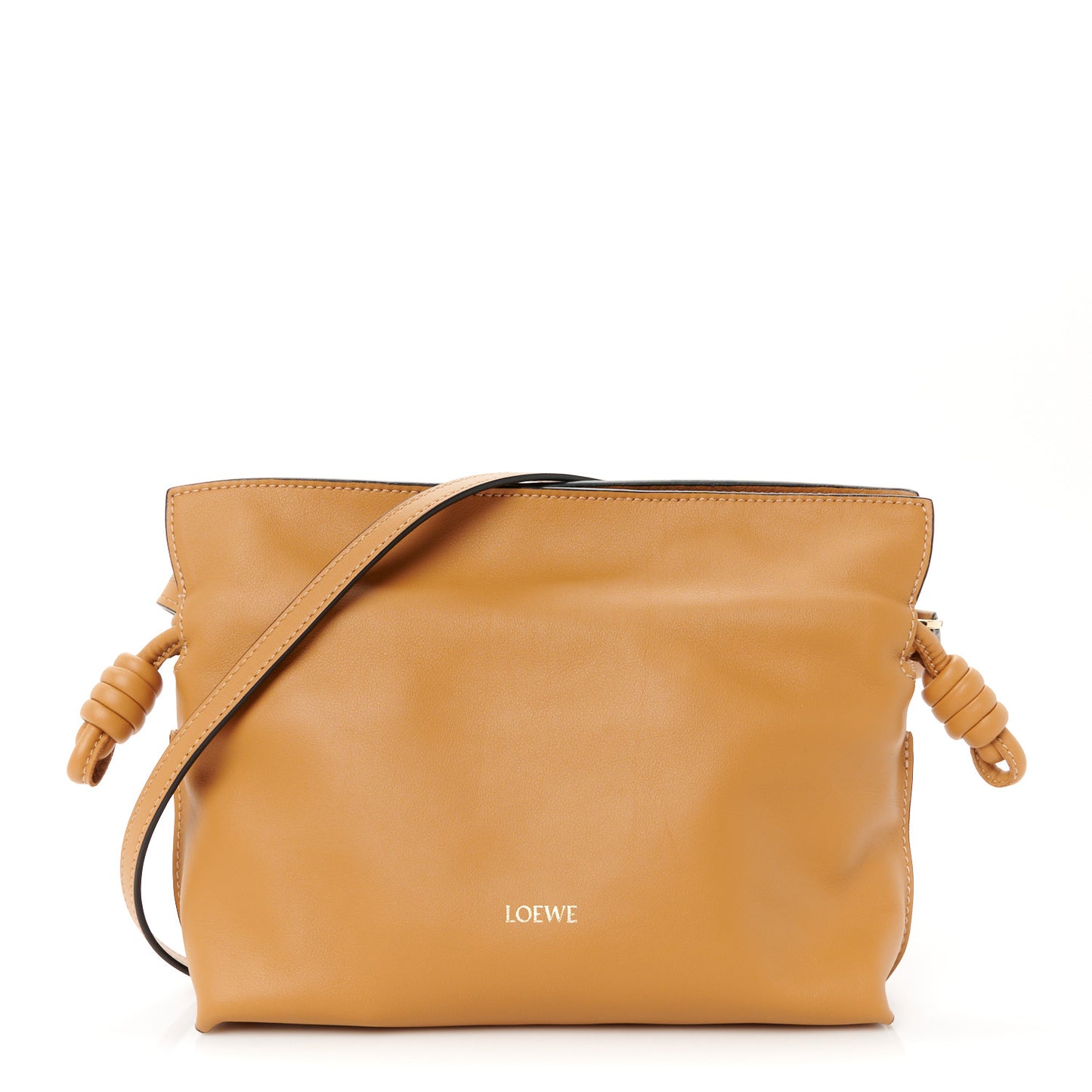 Calfskin Mini Flamenco Knot Clutch Warm Desert