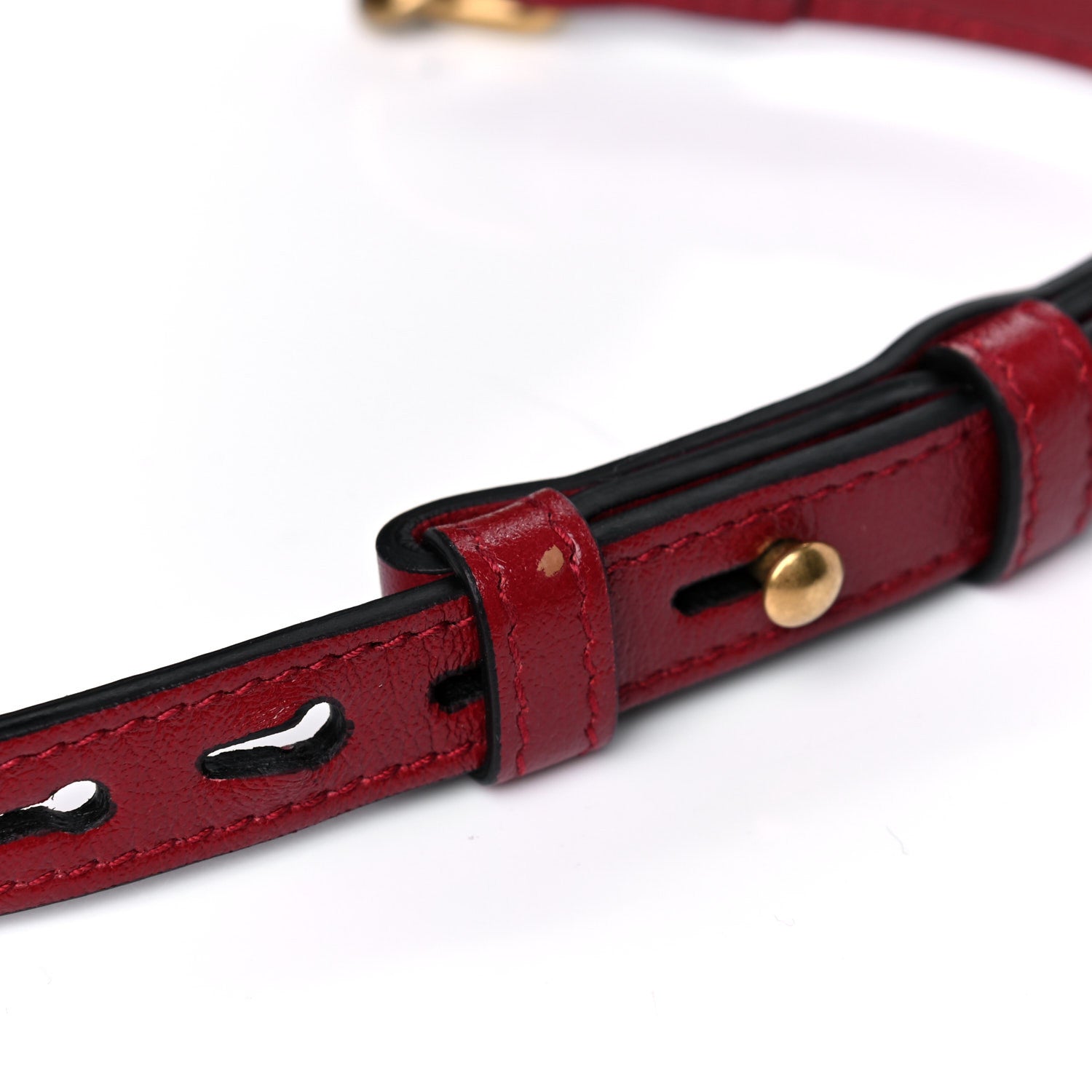 Gucci Vintage Effect Calfskin Matelasse Diagonal Small Torchon GG Marmont Bamboo Top Handle Shoulder Bag Black Romantic Cherry 10 of 10