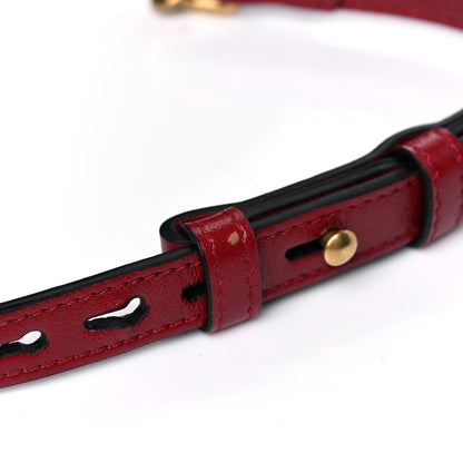 Gucci Vintage Effect Calfskin Matelasse Diagonal Small Torchon GG Marmont Bamboo Top Handle Shoulder Bag Black Romantic Cherry 10 of 10