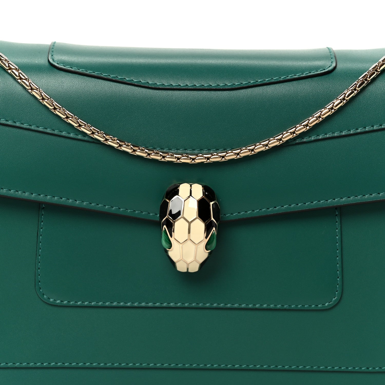Bulgari Calfskin Serpenti Forever Shoulder Bag Emerald Green 10 of 12