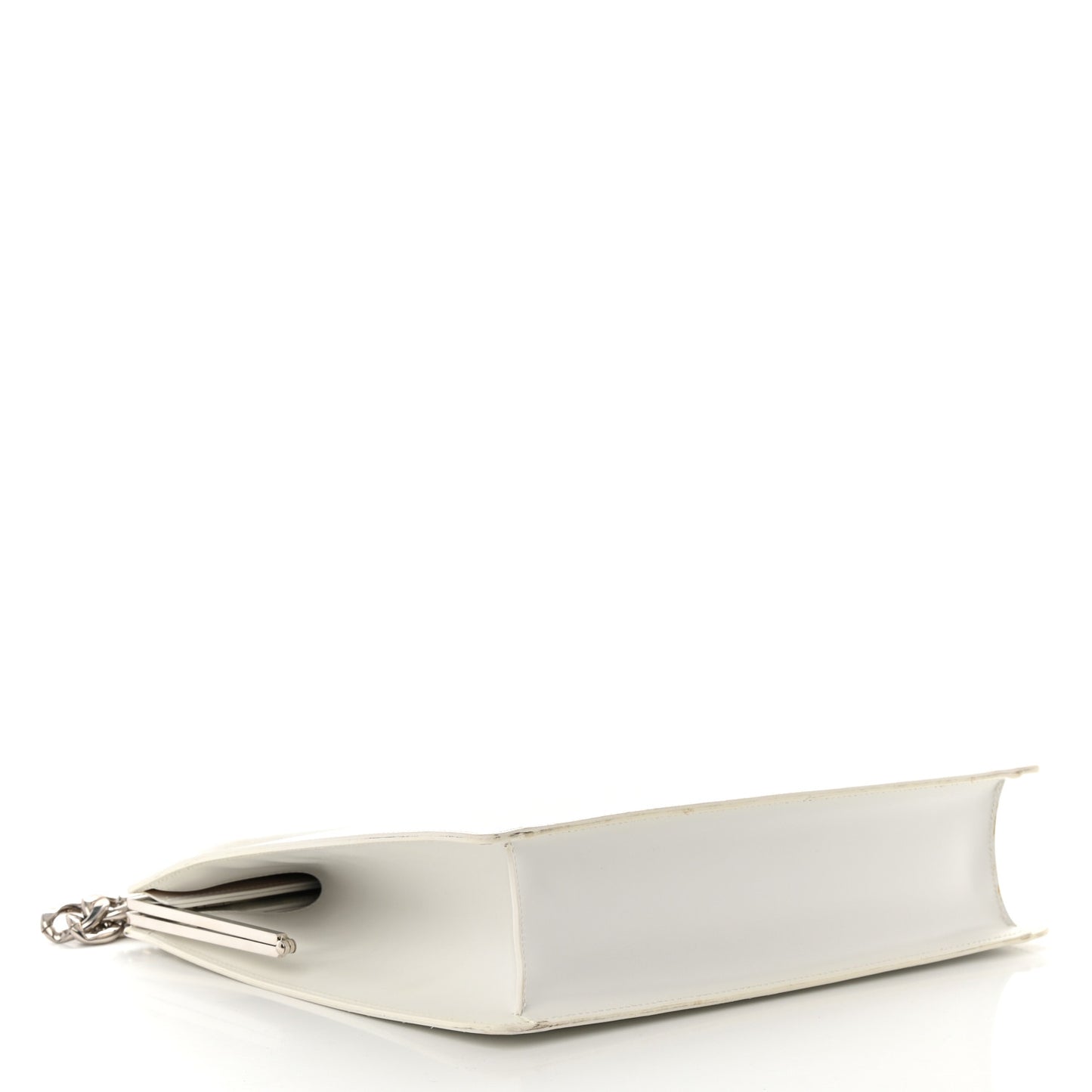 Calfskin Four Ring Frame Tote White