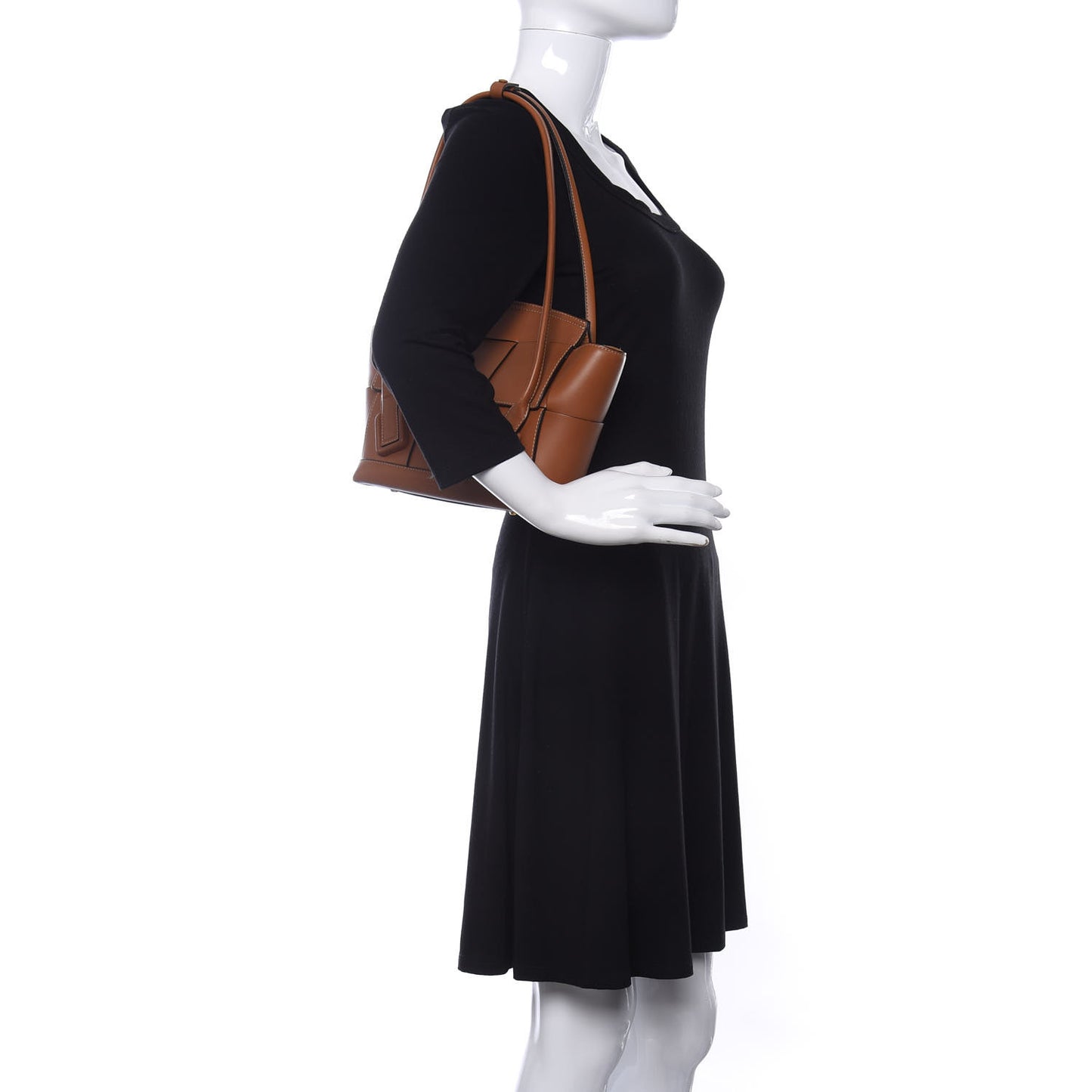 French Calfskin Maxi Intrecciato Small Arco Wood